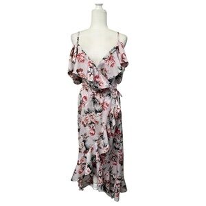 Hint of Blush Asymmetrical Dress in Pink Floral